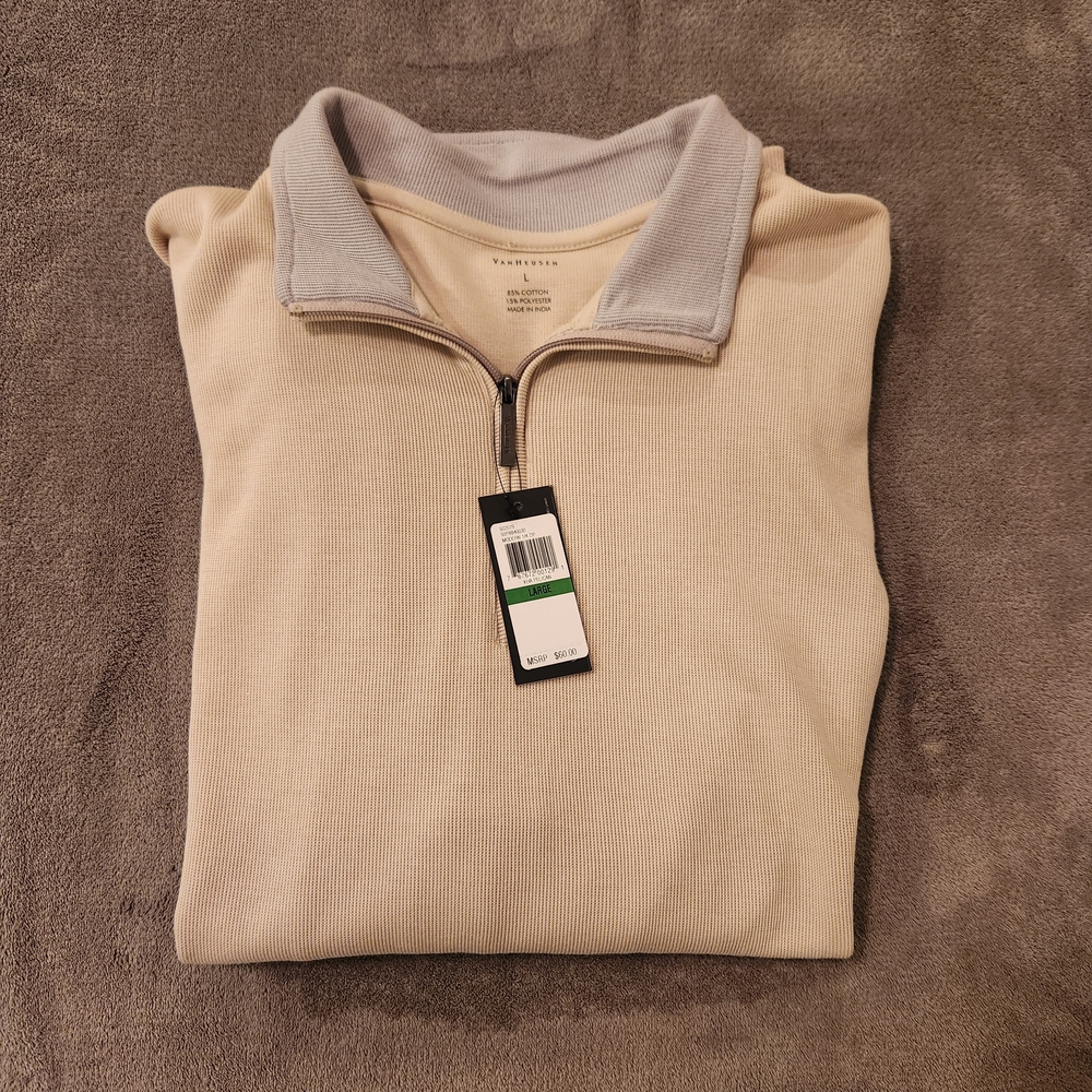 Van Heusen Men's Beige Crewneck Sweater